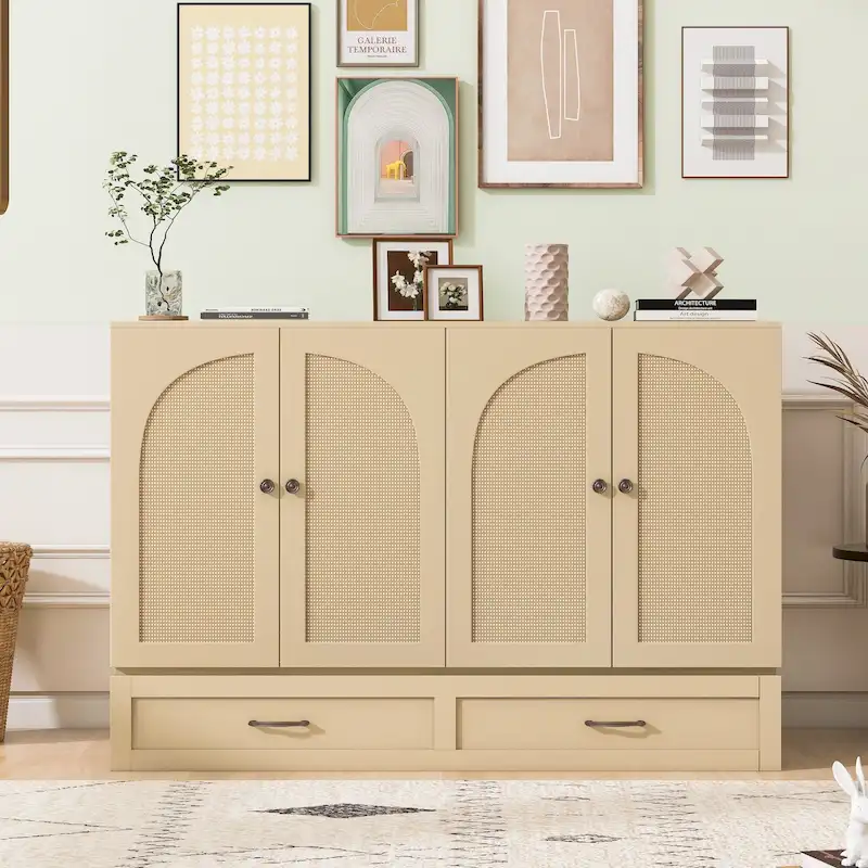 Full Size Murphy Bed with Large Storage Drawers - Space-Saving Wall Bed with Easy Pull-Down Mechanism