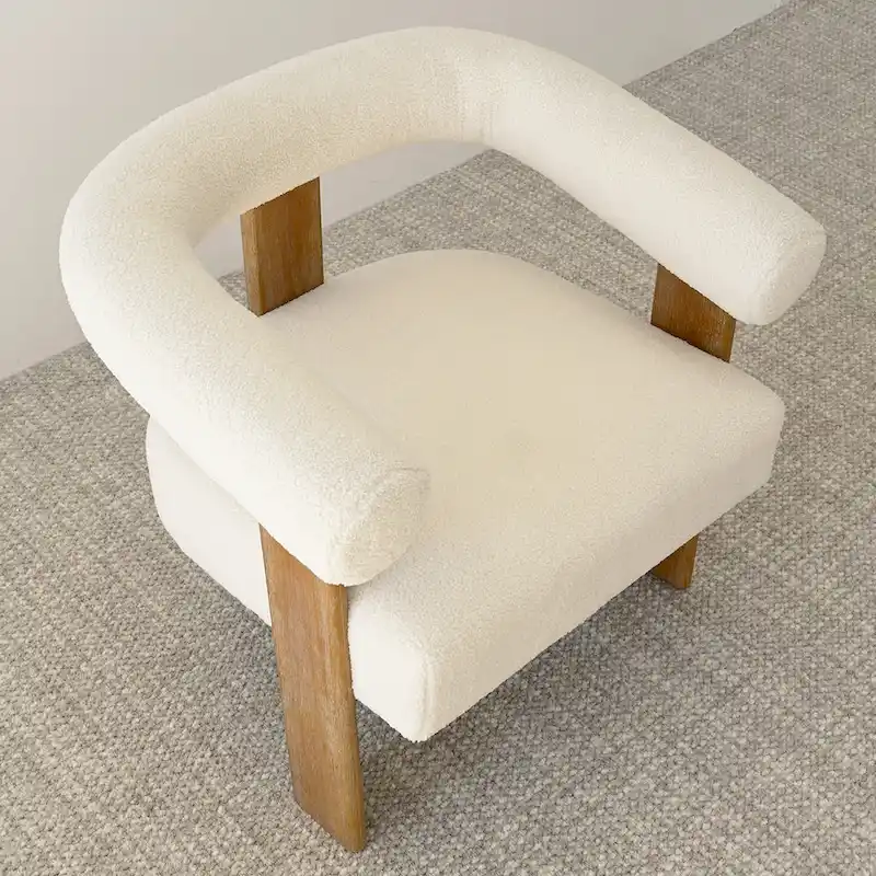 Boucle Upholstered Arm Chair