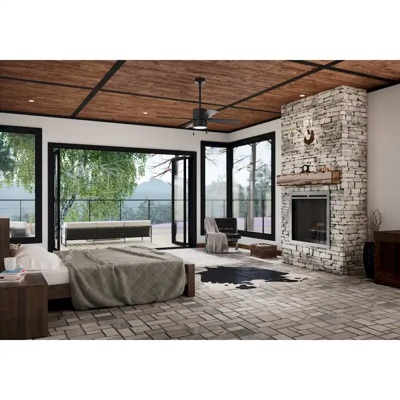 Hunter 52  Beck Ceiling Fan with LED Light Kit and Pull Chain - Transitional, Modern, Industrial, Farmhouse