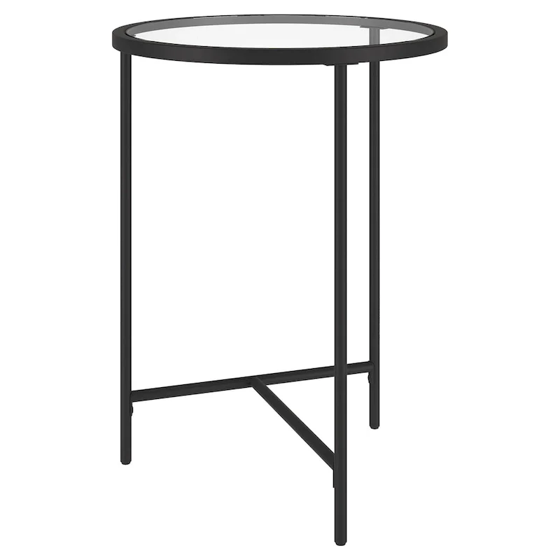 Berenson 18 Wide Round Side Table with Glass Top