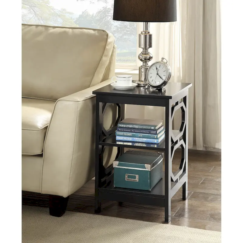Omega End Table with Shelves