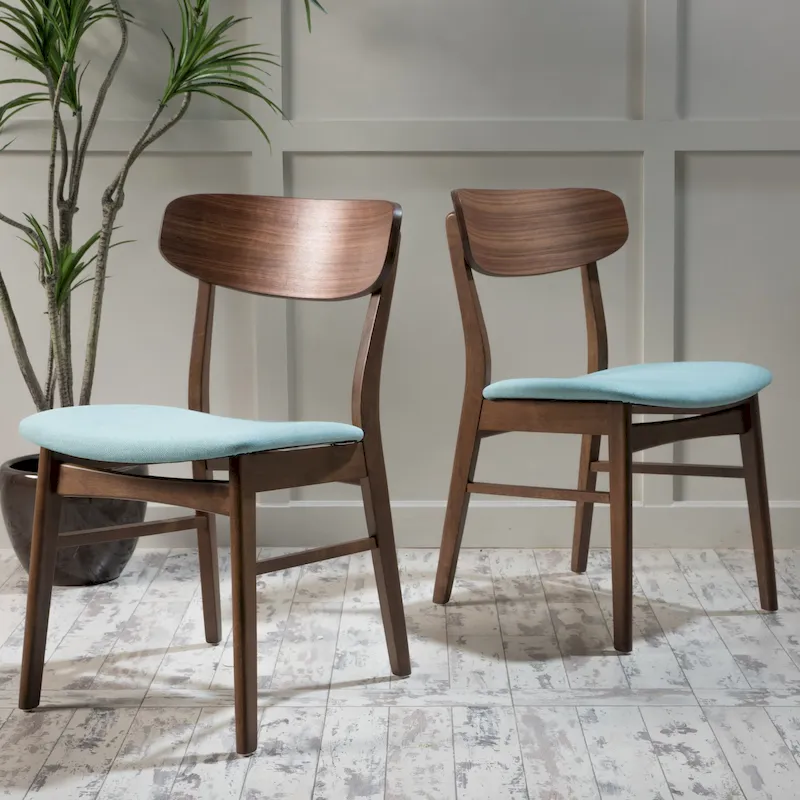 Fabric-upholstered Wood Dining Chairs