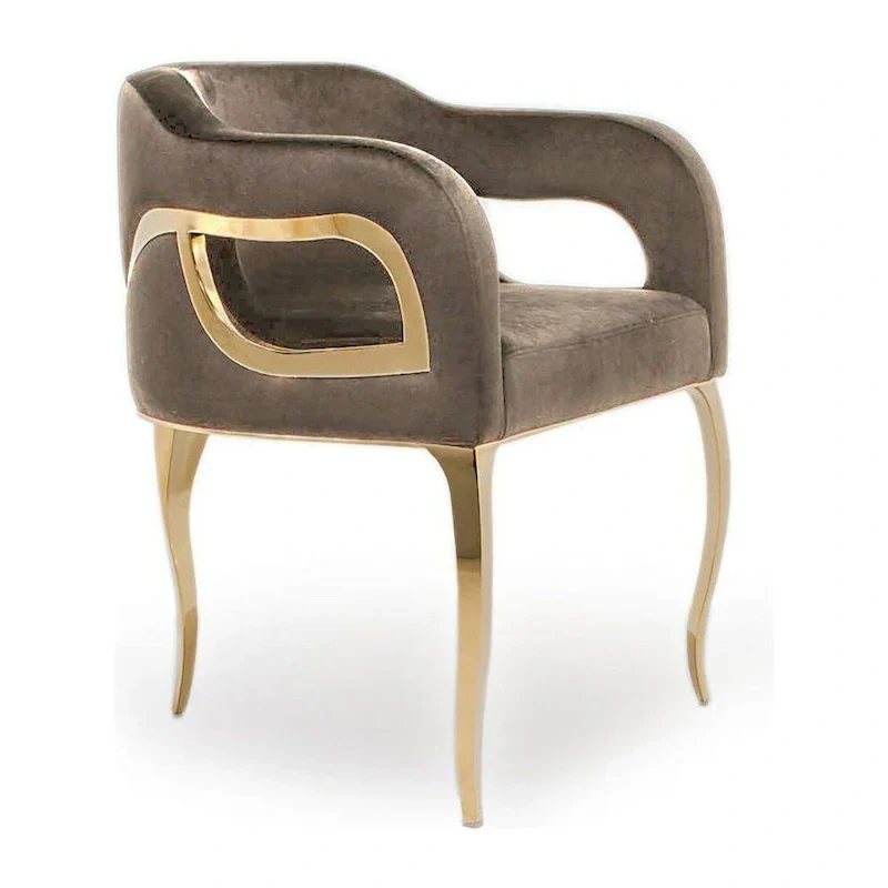 Caprice Titanium Gold Stainless Steel Dining Chair