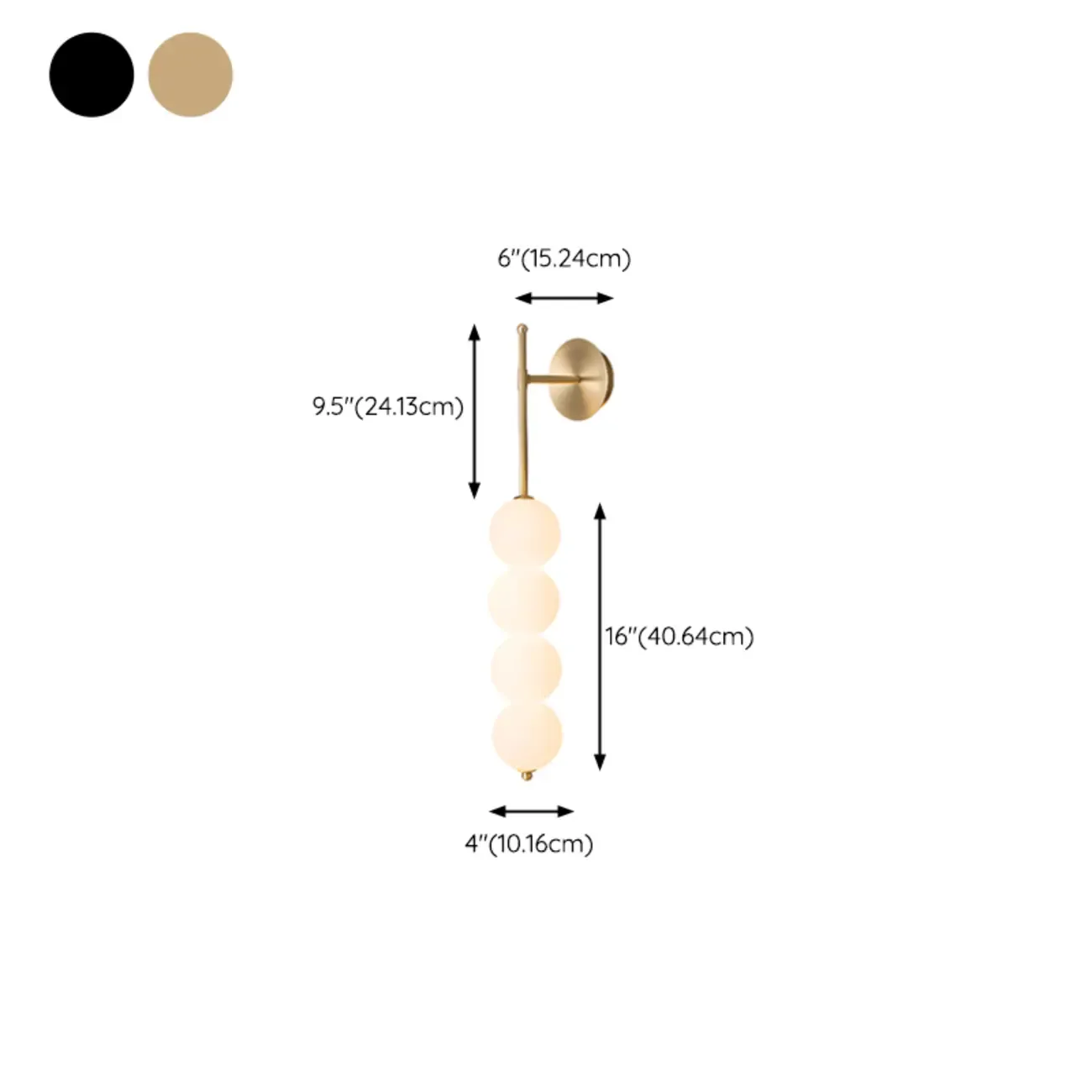 Modern Metal Acrylic Ball 4-Light Wall Sconce