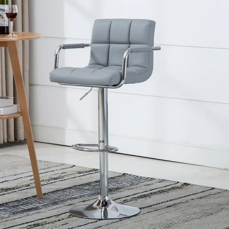 Upholstered Adjustable Retro Bar Stool