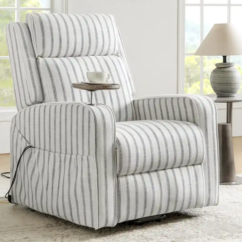 Darrell Modern Lift Assist Massage and Heating Power Recliner with Charing and Soild Wood Tray by HULALA HOME