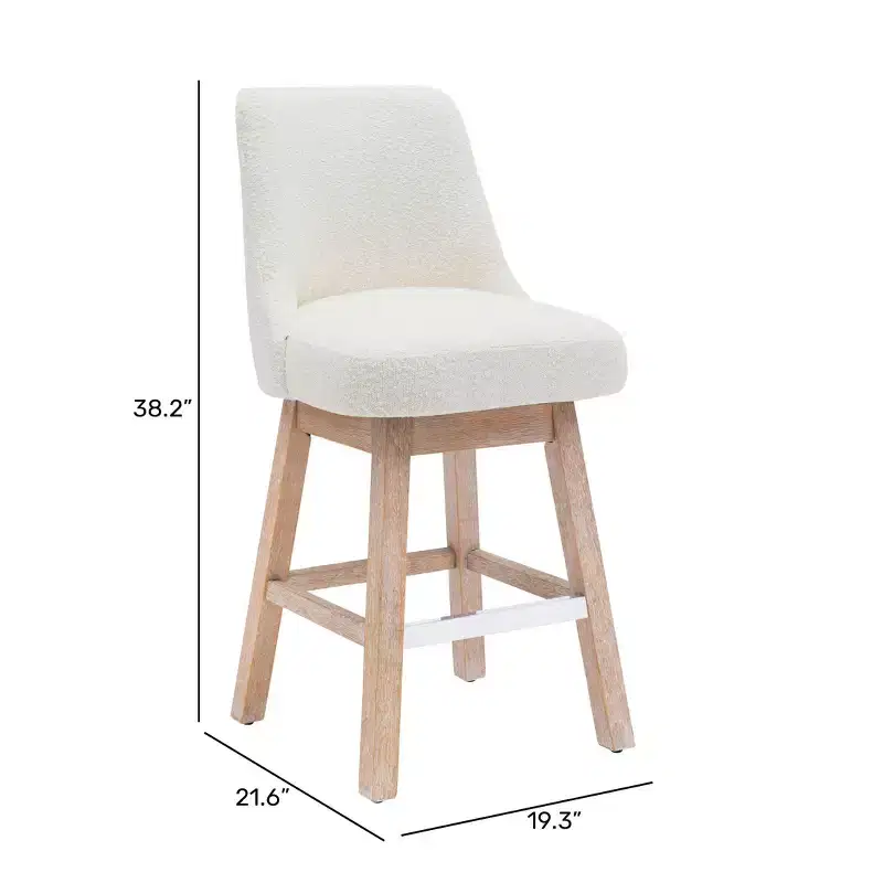 WestinTrends 26 Upholstered Swivel Counter Height Bar Stool, Desert Sage