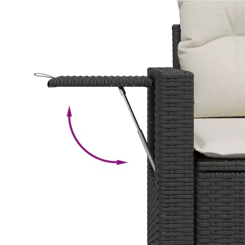 vidaXL Garden Sofa Set Black, Cream white