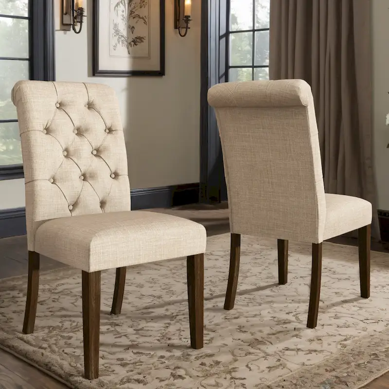 Krakova Tufted Rolled Back Parsons Chairs (Set of 2) - Chair