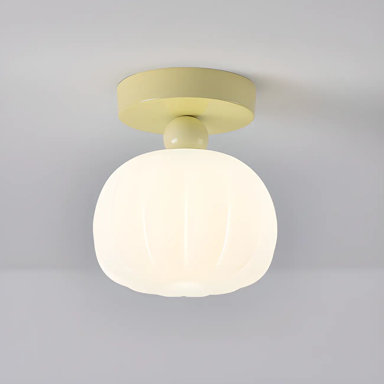 Stylish Pumpkin Semi Flush Ceiling Light with Resin Shade