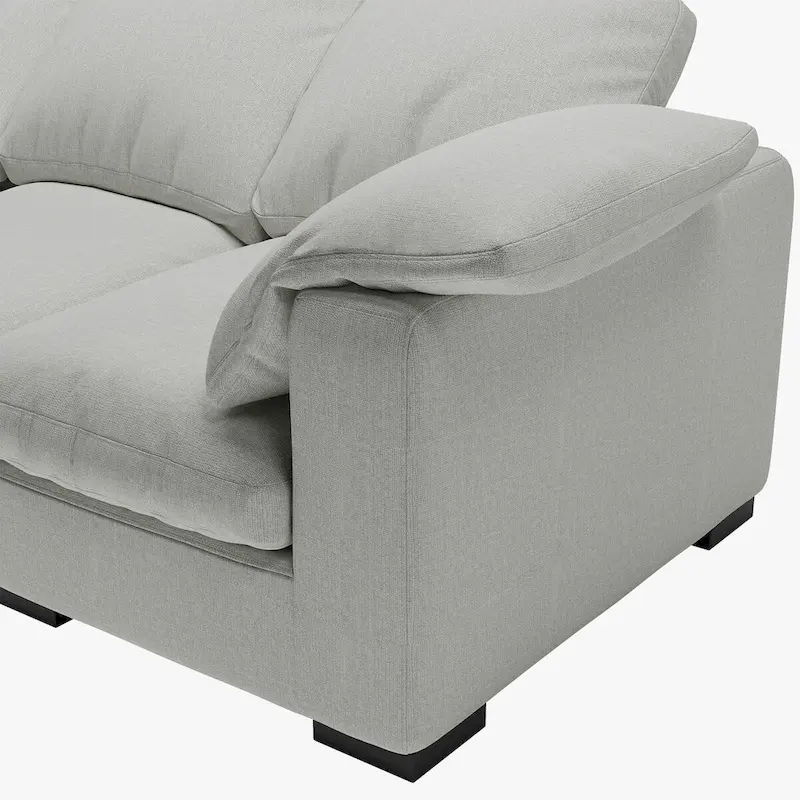 86.61  Modern Farmhouse Deep 3-Seater Sofa, Track Arm Couch, Linen Fabric Sofa