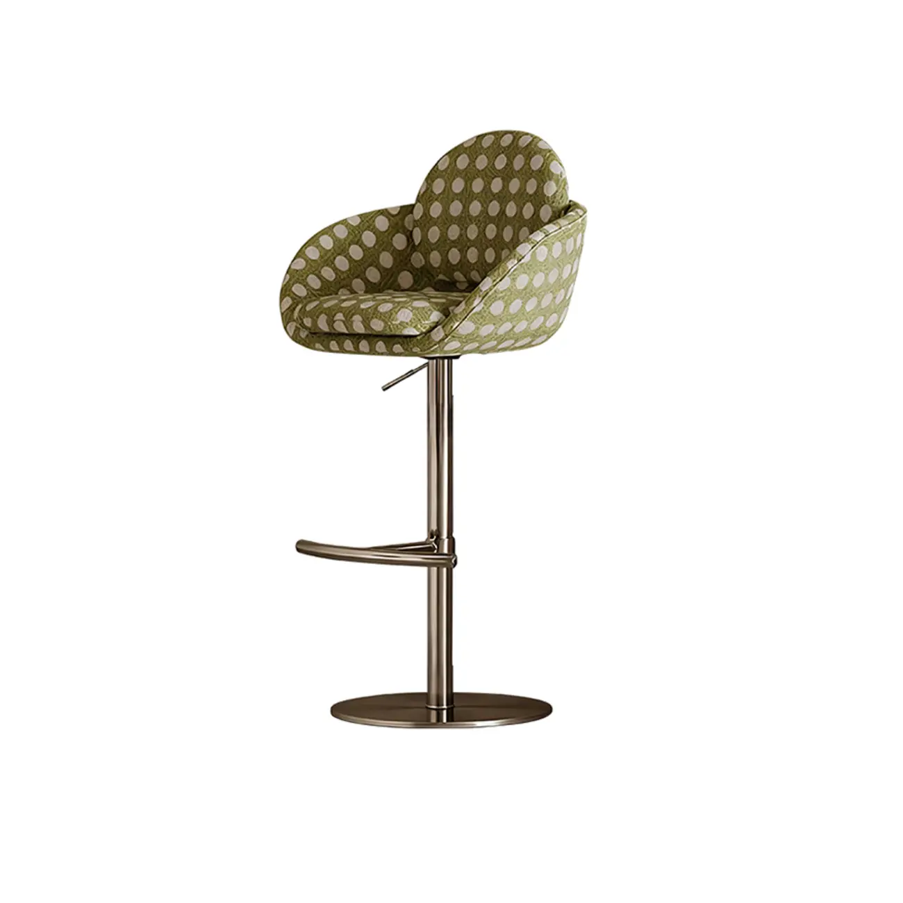 Modern Swivel Fabric Upholstered Bar Stools Stainless Steel