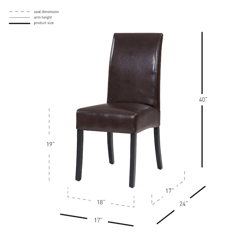 Valencia Leather Dining Side Chair, (Set of 2)