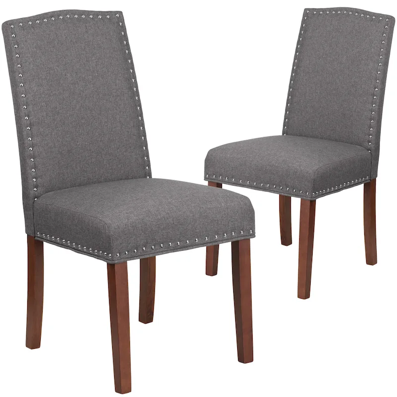 Parsons Chair with Silver Nailhead Trim (Set of 2)