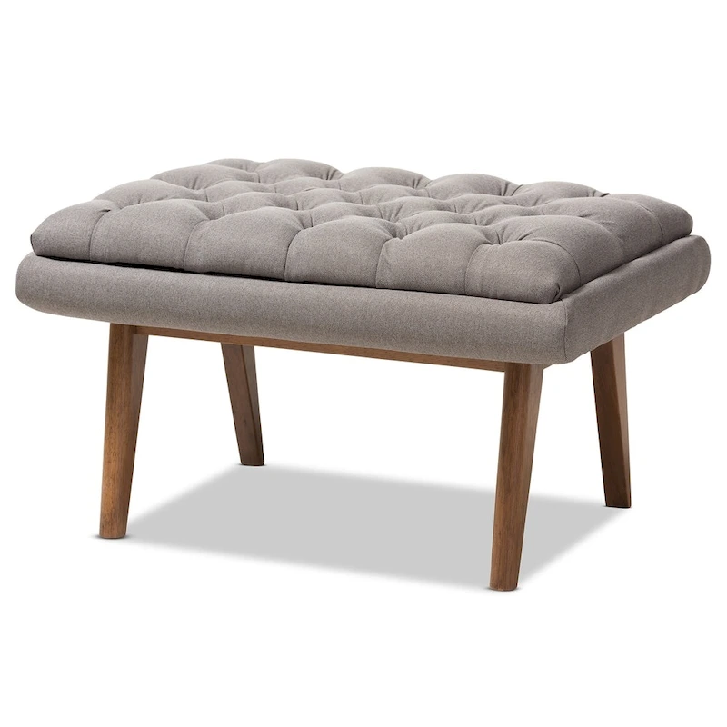 Mid-Century Upholstered Ottoman by Baxton Studio