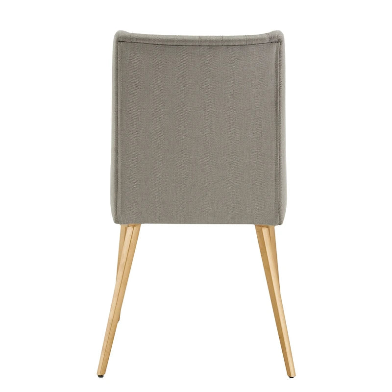Gold Finish Fabric Dining Chair (Set of 2)