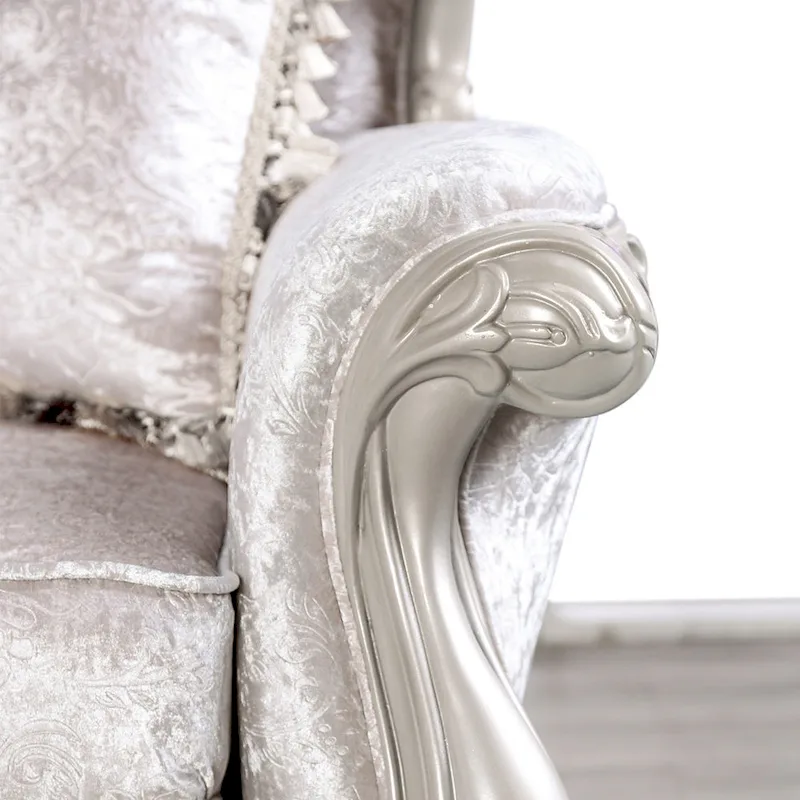 Furniture of America Clarissa Traditional 2-Seater Loveseat with Button Tufted Back and Accent Pillow