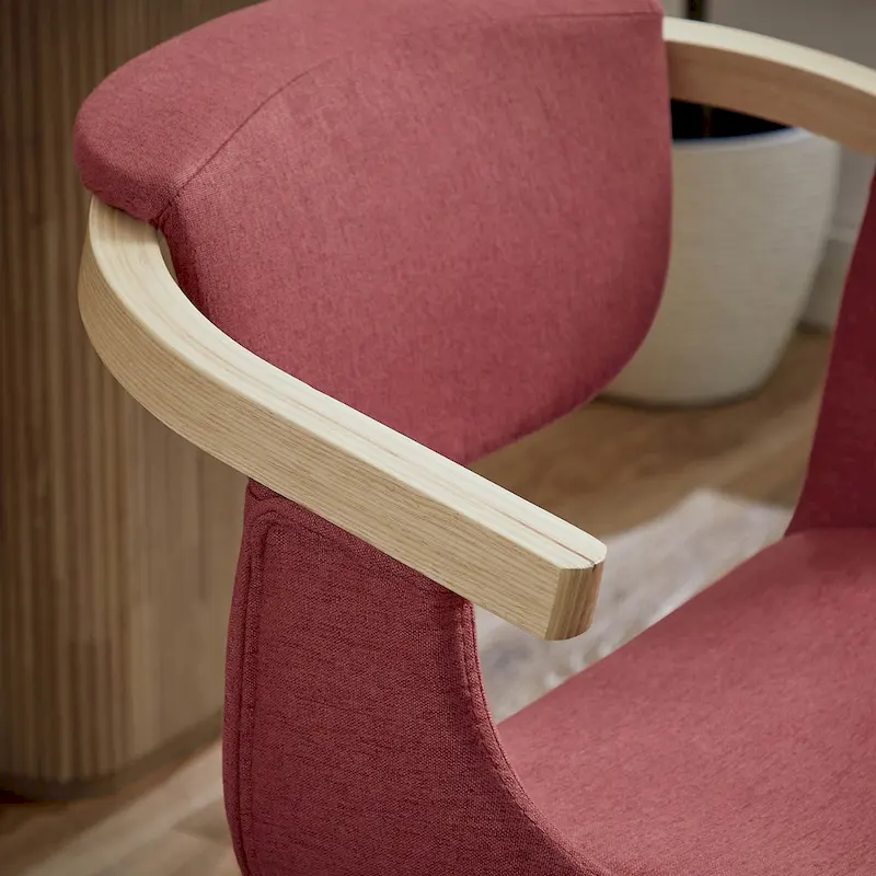 Art Leon Swivel Upholstered and Wood Accent Chair