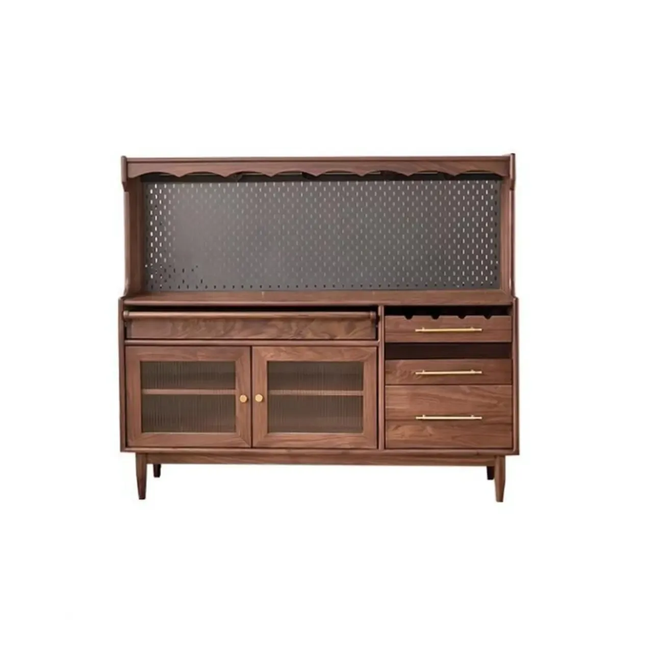 Lighting Wooden 3-Drawer Pegboard Back Brown Sideboard