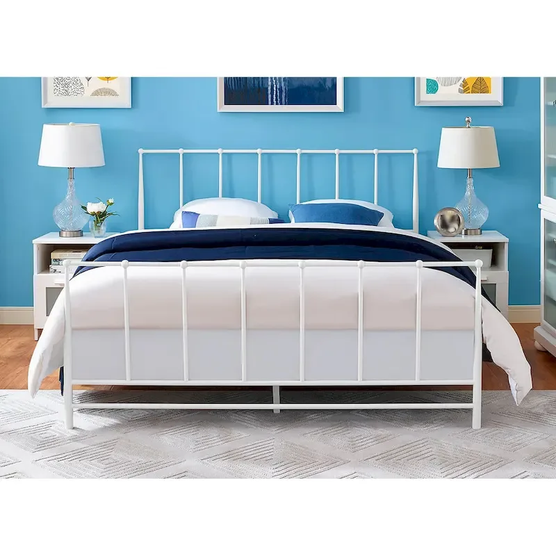 White King Size Metal Bed Frame