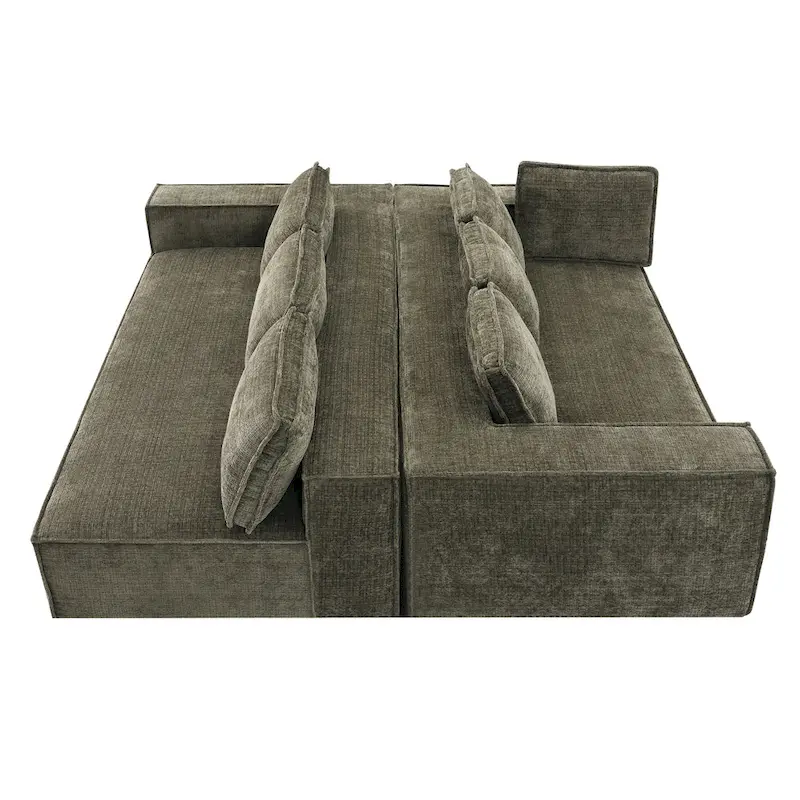 L-Shaped Modular Sectional Sofa, Chenille Cloud Sofa Set