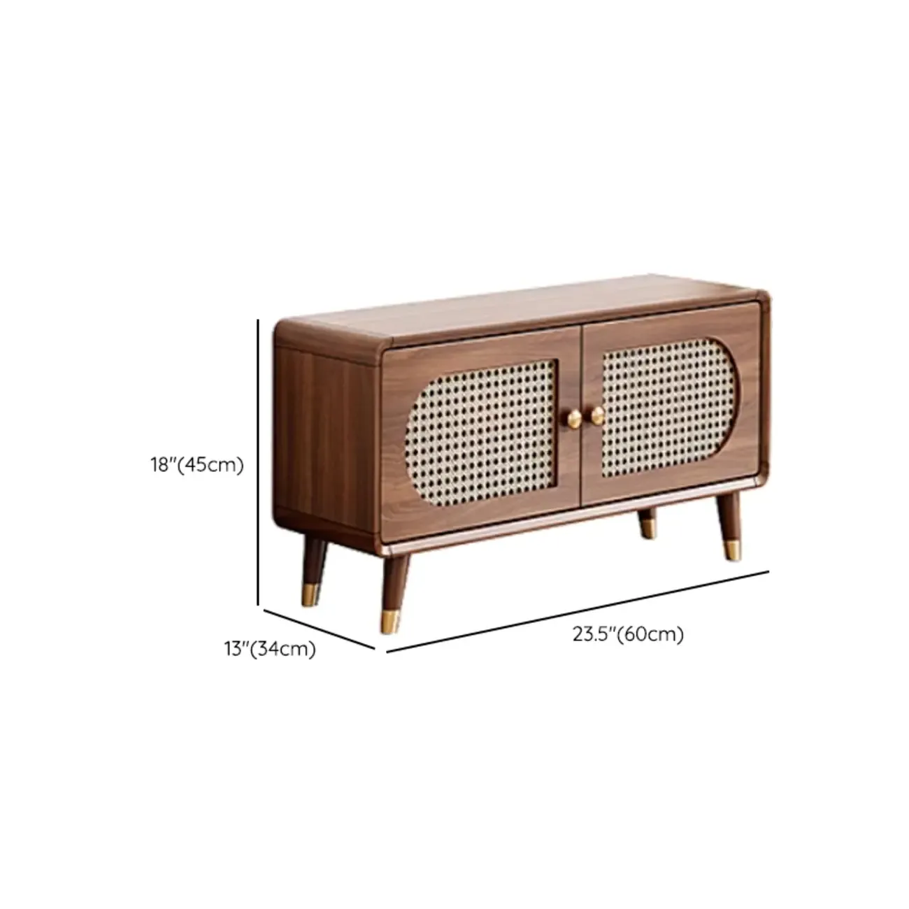 Bohemian Slim Brown Drop-Front Wood Shoe Cabinet