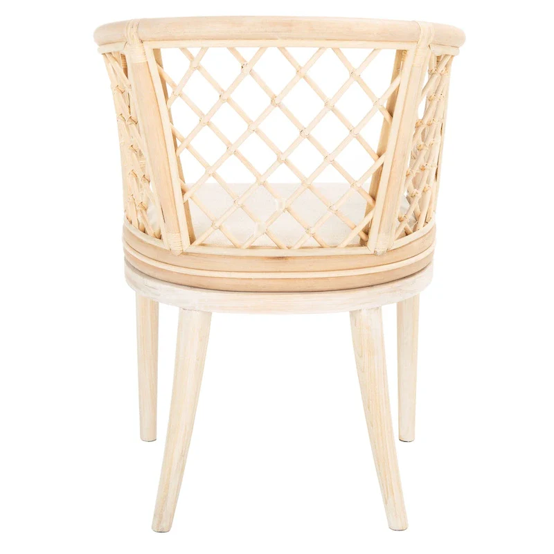 Theona Rattan Lattice Arm Chair - 22.3W x 23L x 31.3H - 22Wx23Dx31H