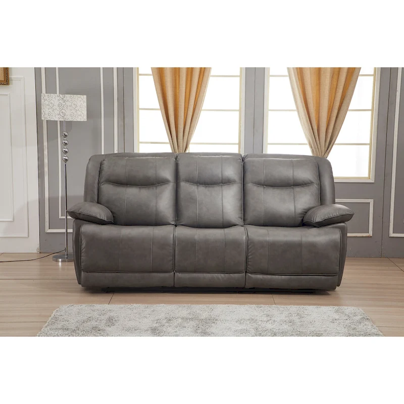 Betsy Furniture Bonded Leather Manual Rclining 3-seat Sofa Couch 8006