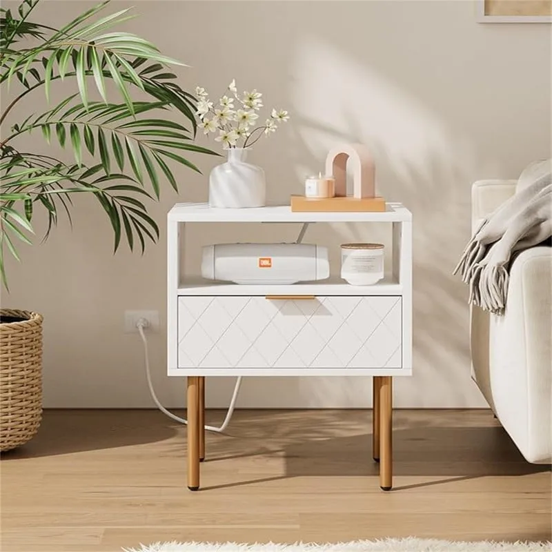 Nightstand with Charging Station - 11.81D x 15.75W x 22.05H