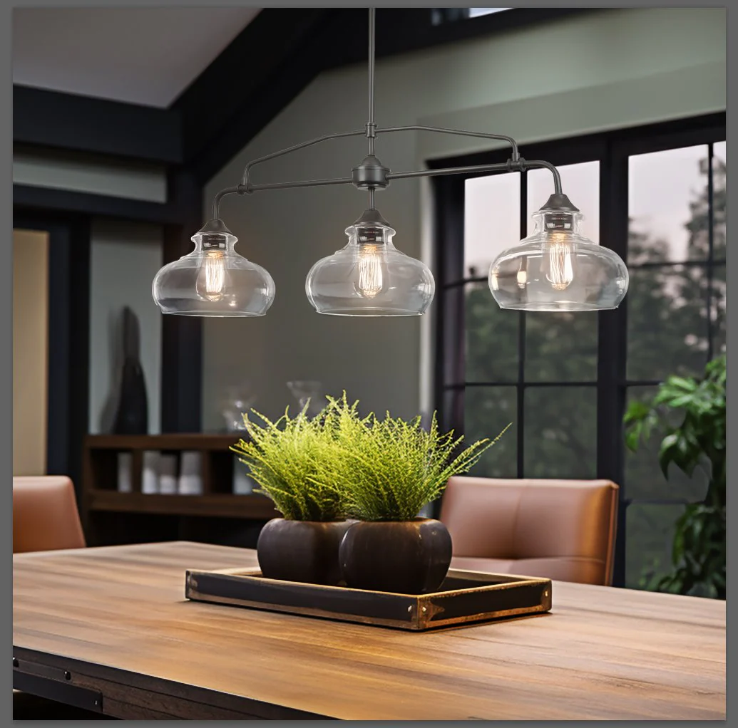 Harlow 38 Modern Industrial Farmhouse 3-Light Kitchen Island Light