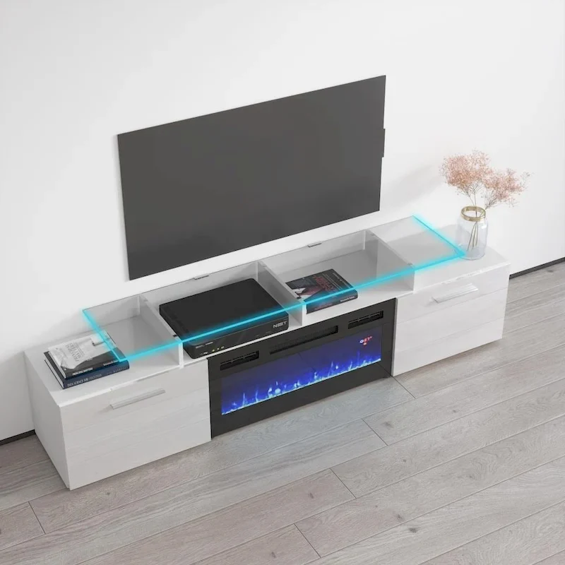 Rova EF Electric Fireplace Modern 75 TV Stand
