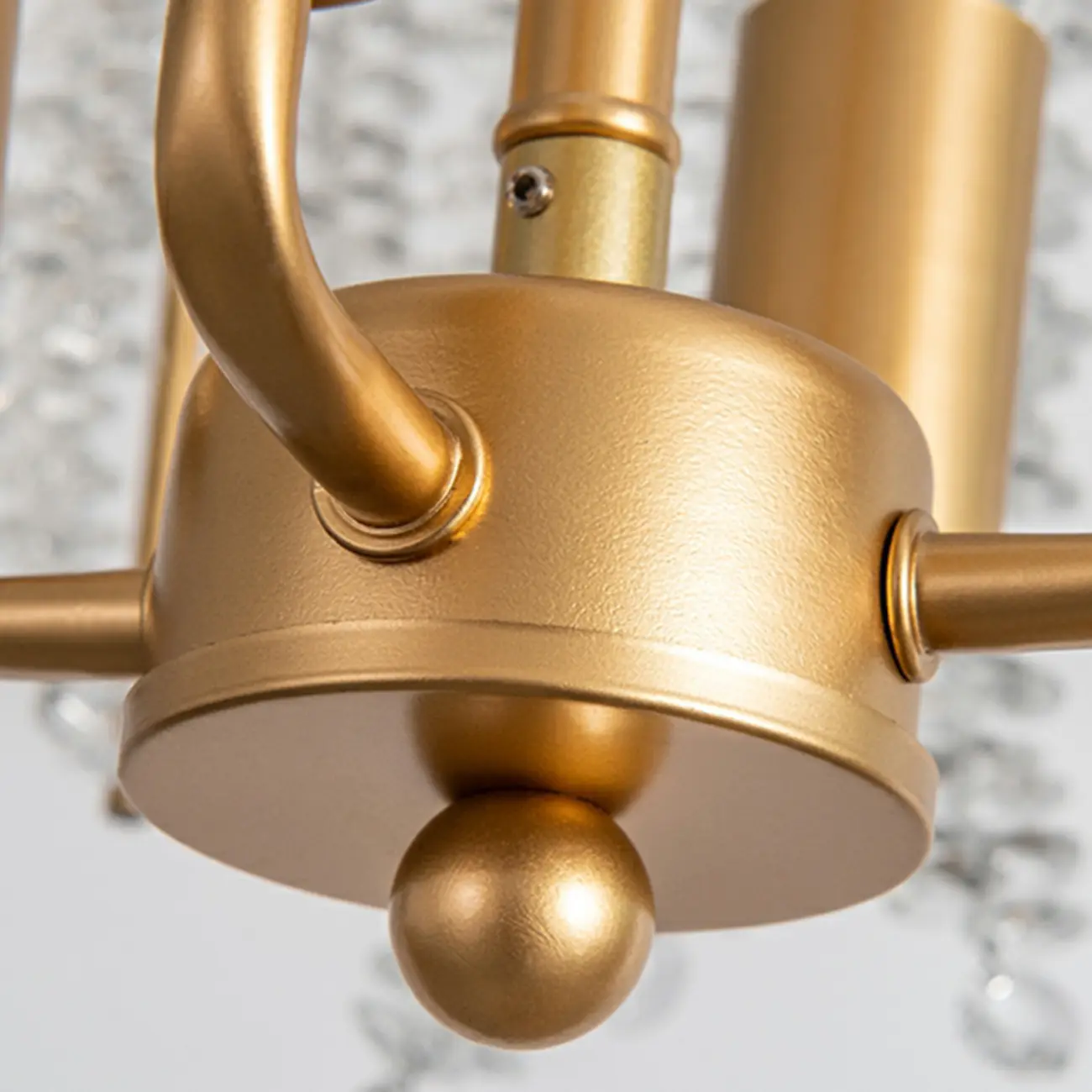 Chic Gold Caged Crystal Tassel Chandelier