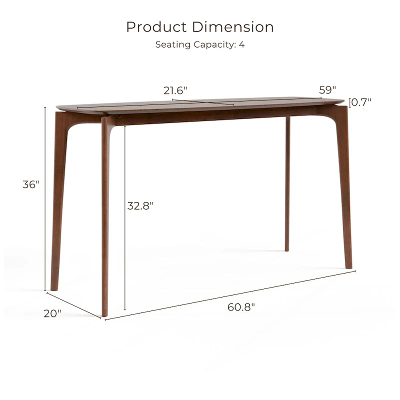 Furniture of America Shaw Mid-century 5-Piece Walnut Wood Counter Height Table Set with 4 Chairs