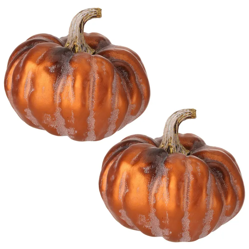 6  Autumn Pumpkin Set of 2 - strofoam:90% plastic:10%