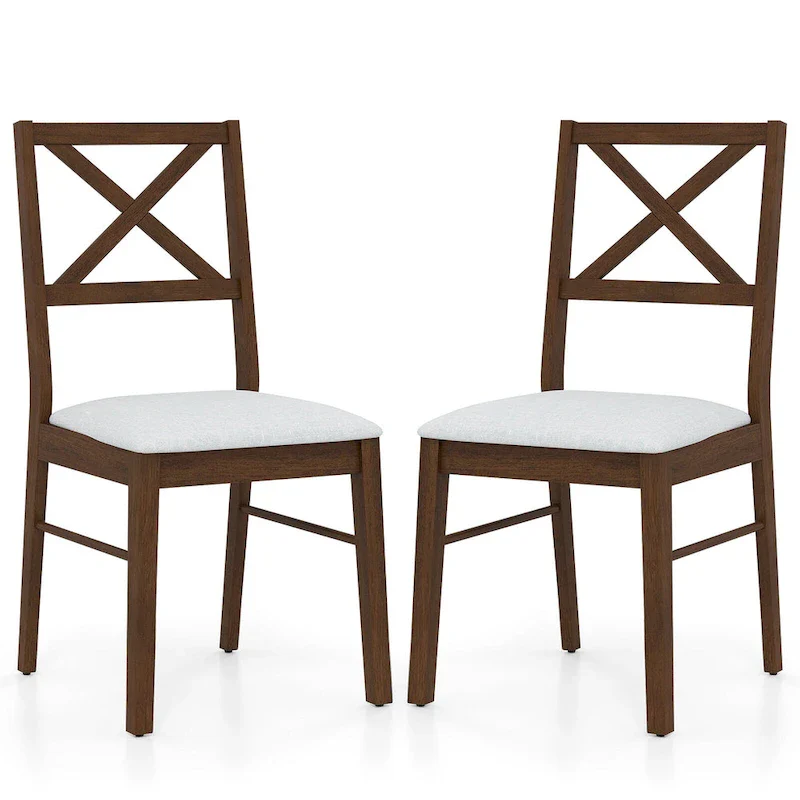 Dining Chairs Set of 4 Upholstered Kitchen Side Chairs w/ Rubber