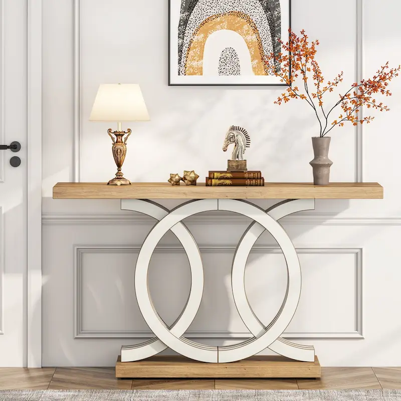 55 inches Console Table with Geometric Base