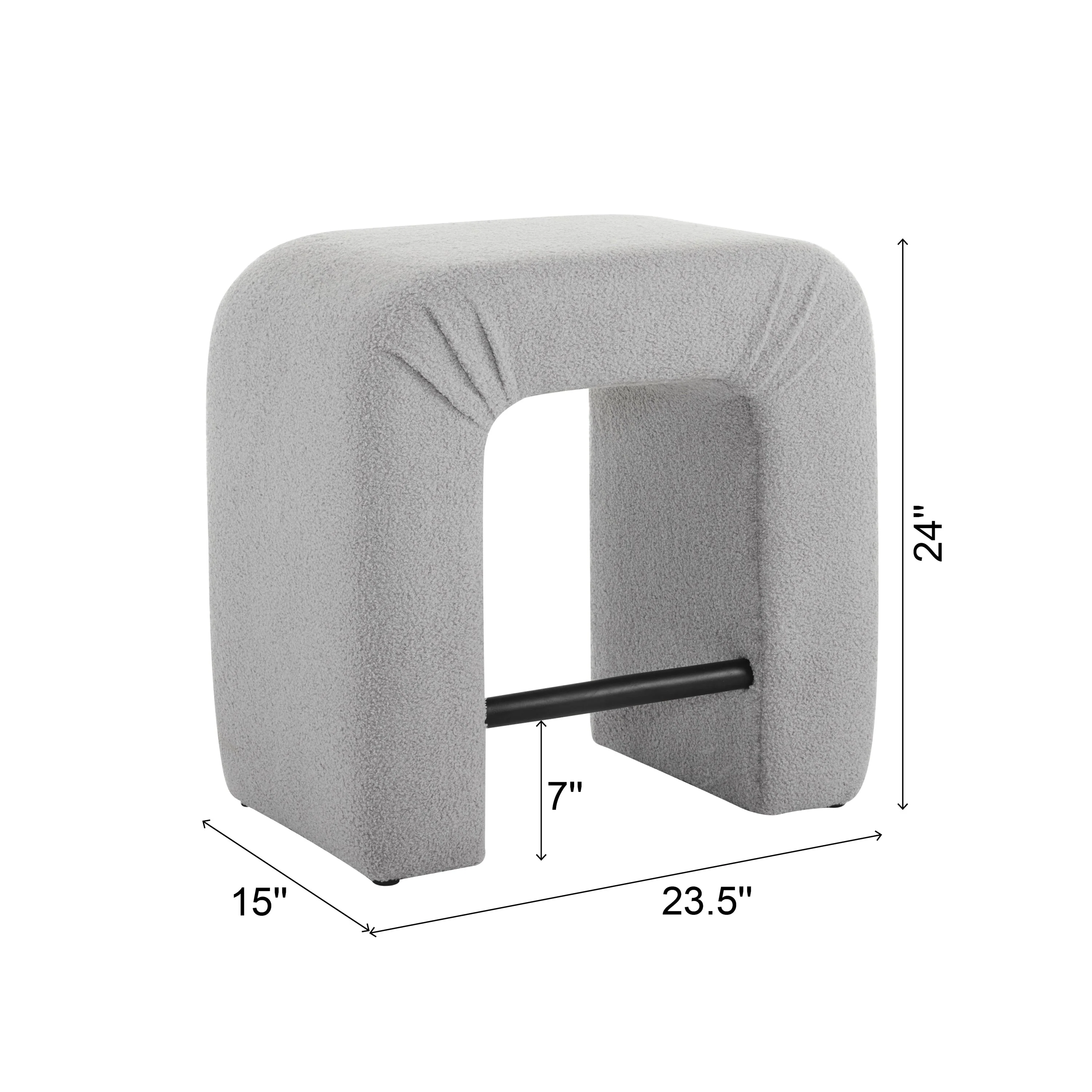 Set of 2 Modern Inverted U-Shape Bar Stools