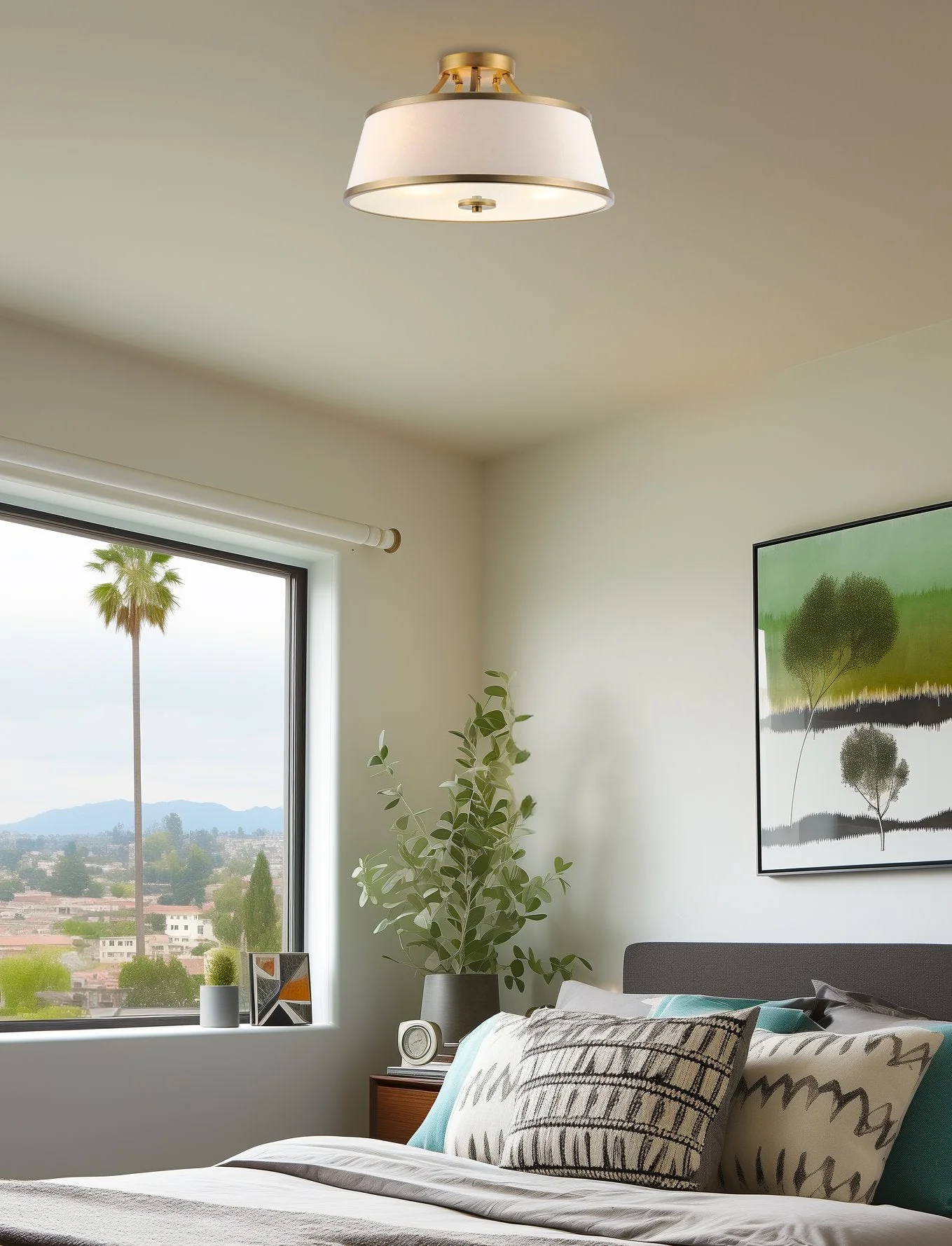 Zoey 18 Modern 3-Light Semi-Flush Mount Ceiling Light