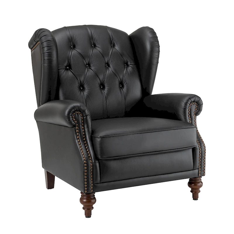 Alex Classic Leather Armchair with Nailhead Trim by HULALA HOME