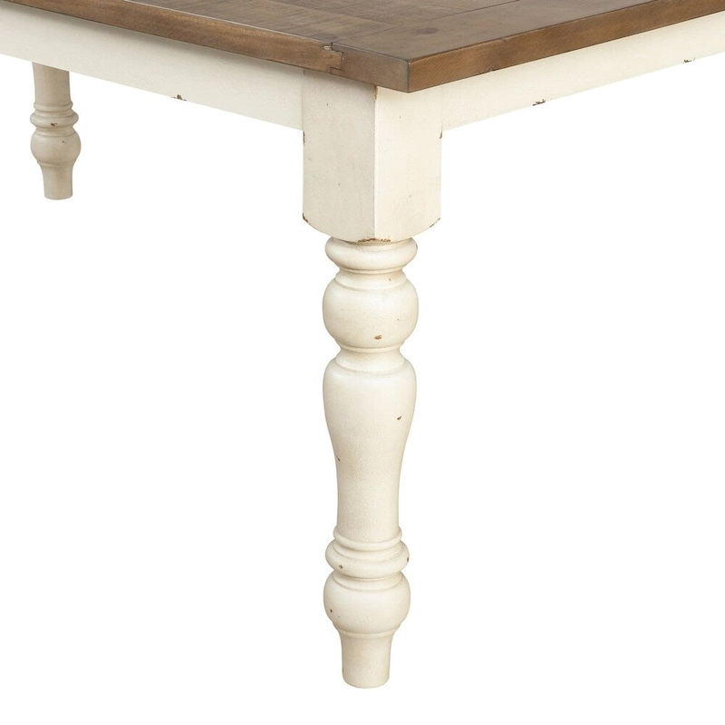 Roundhill Furniture The Gray Barn Far Darrig Antique White and Distressed Oak Wood Dining Bench