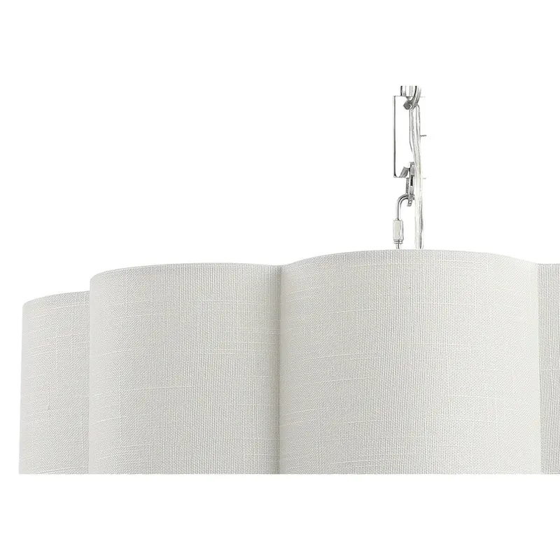 Gabrielle 4-Light 20  Adjustable Scalloped Shade Metal LED Pendant, Chrome/White by JONATHAN Y