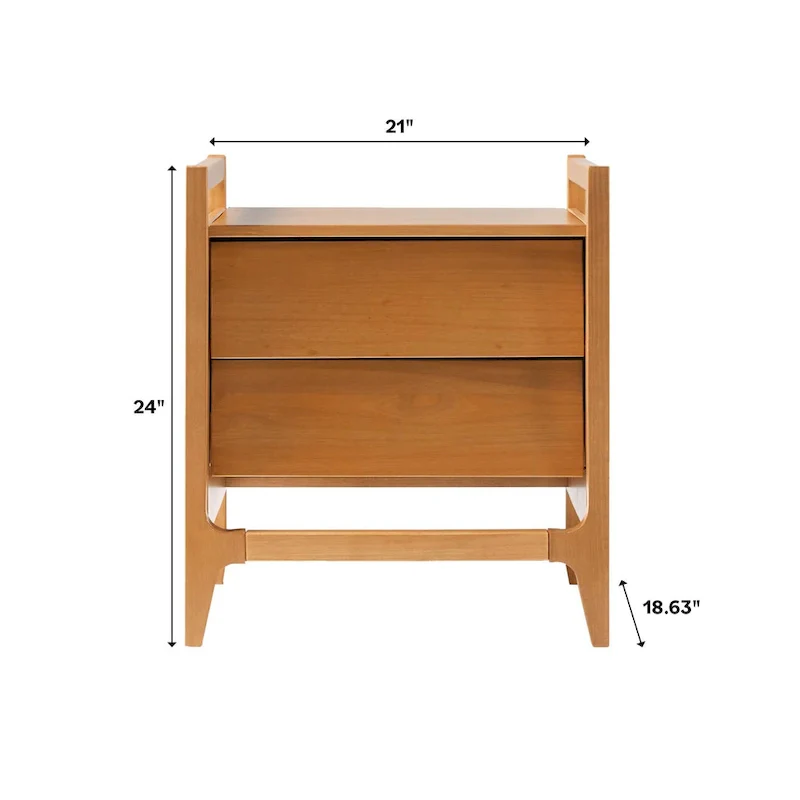 Middlebrook Designs Mid-Century Modern Solid Wood Nightstand
