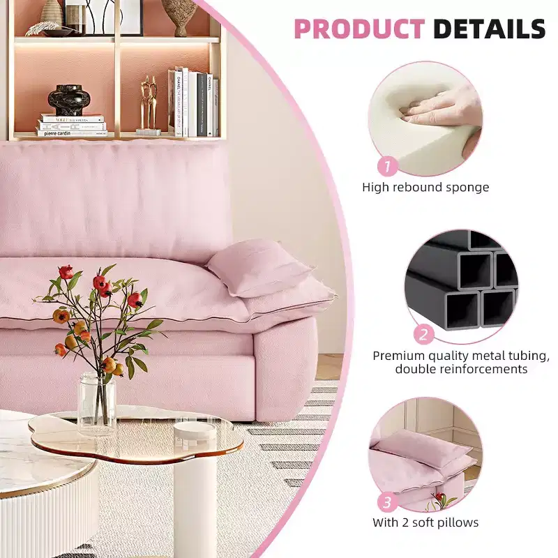Whisen 3-in-1 Queen Velvet Sleeper Pull Out Sofa Bed, Convertible Loveseat Sofa Couch