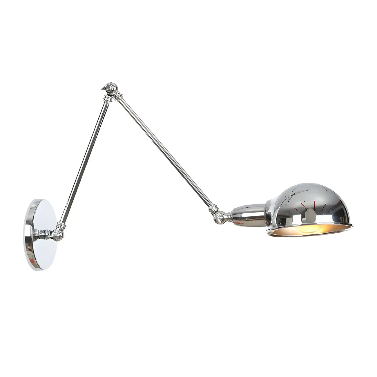 Metal Glossy Dome Swing Arm Wall Light