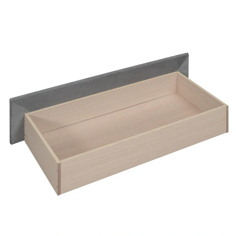 Velvet Daybed with Trundle & Wood Slats