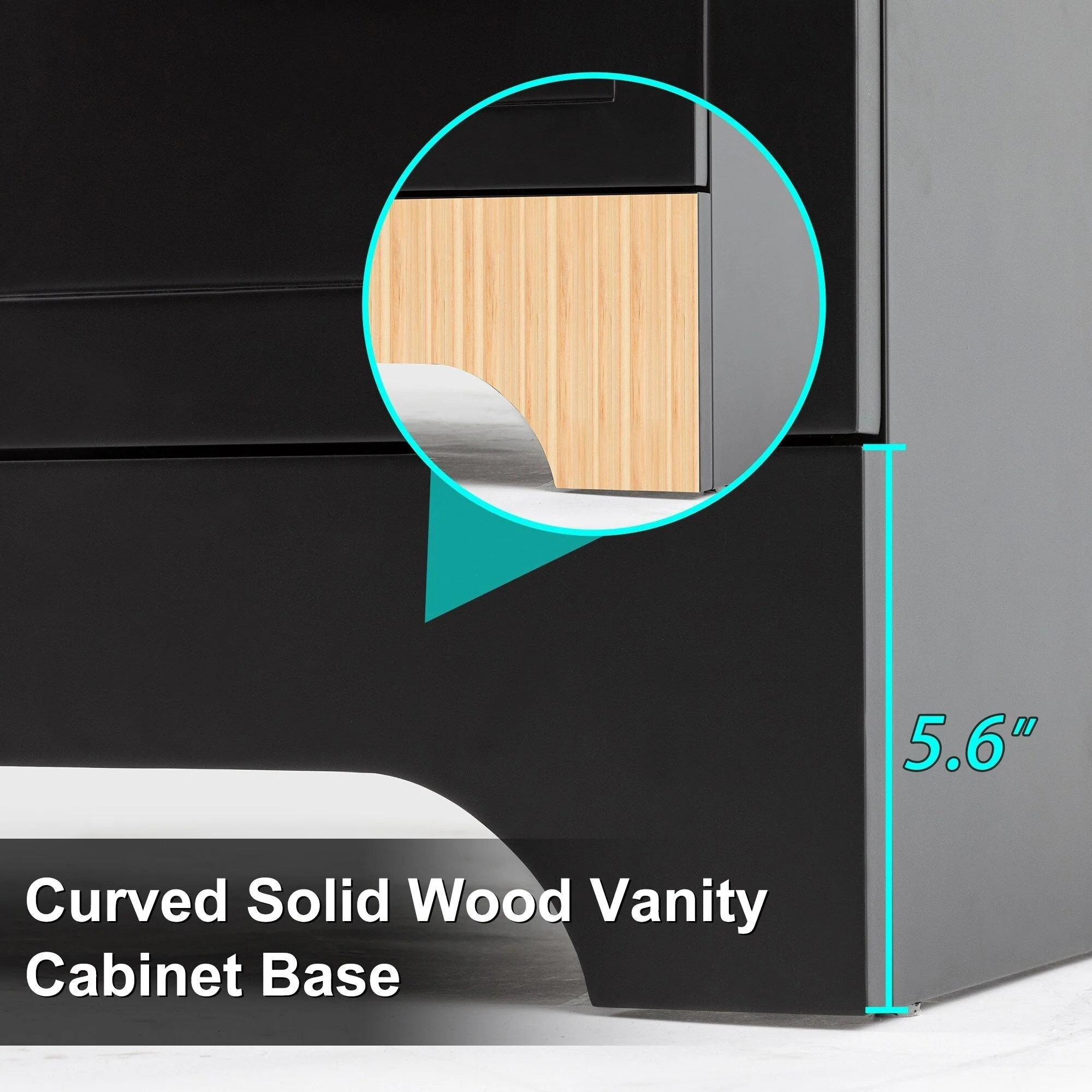 Wavy Line 30/36/48 Bathroom Vanity Set with Sink & Faucet