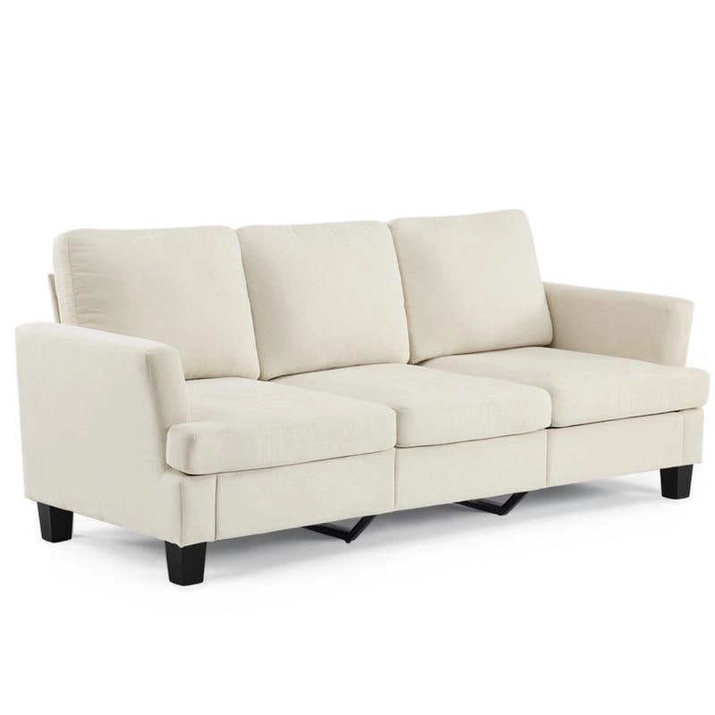 83.5 Upholstered Square Arm Suede Sofa