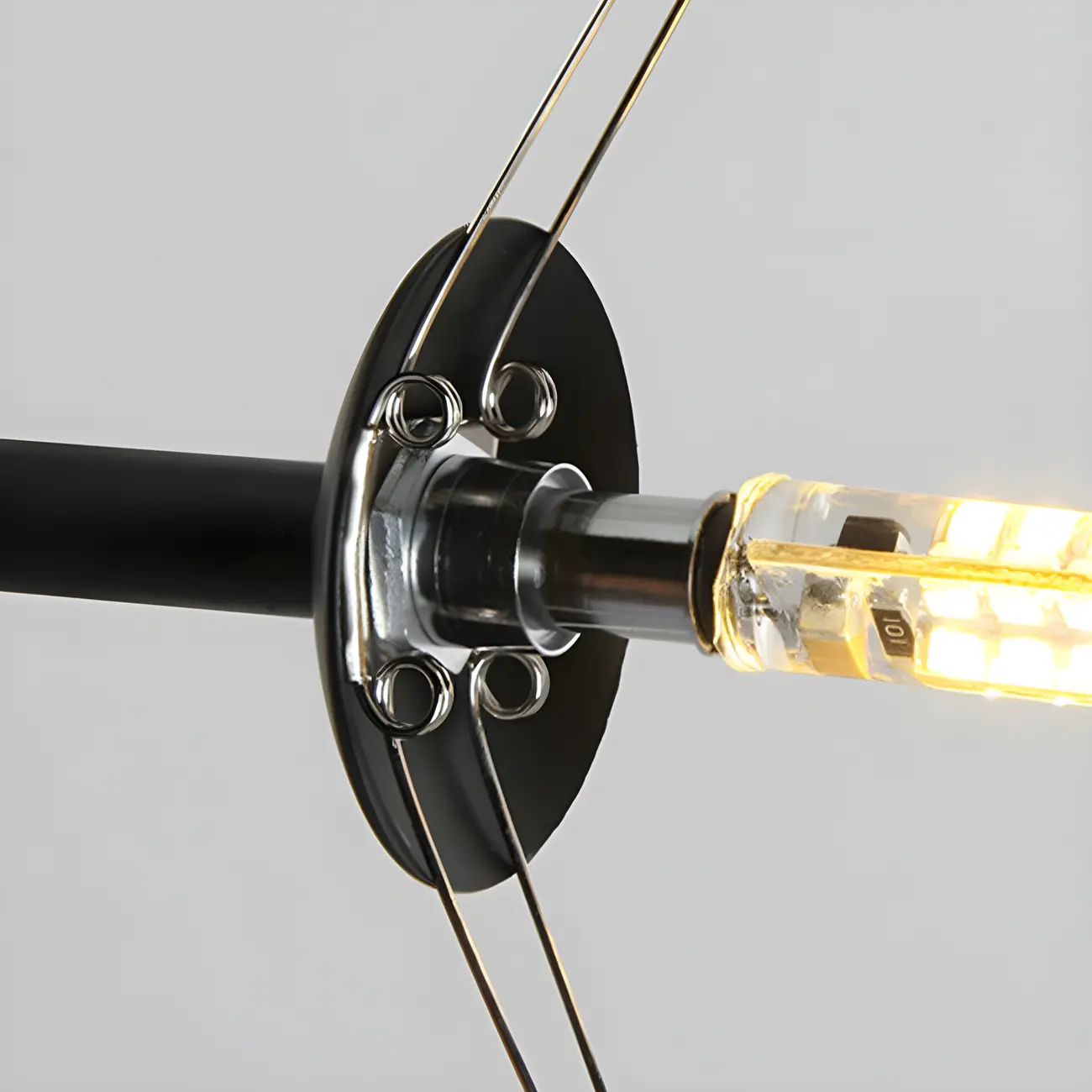 Modern Black Branch Globe 8-Light Island Chandelier