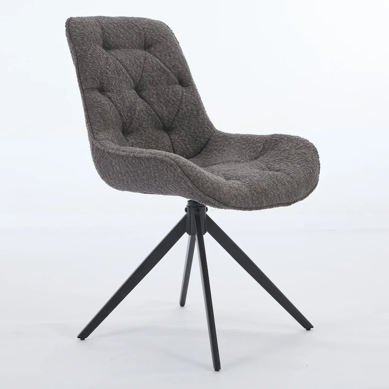 XINMICS Swivel Dining Chairs, Boucle Upholstered Accent Chairs Living Room Chairs Desk Office Arm Chair