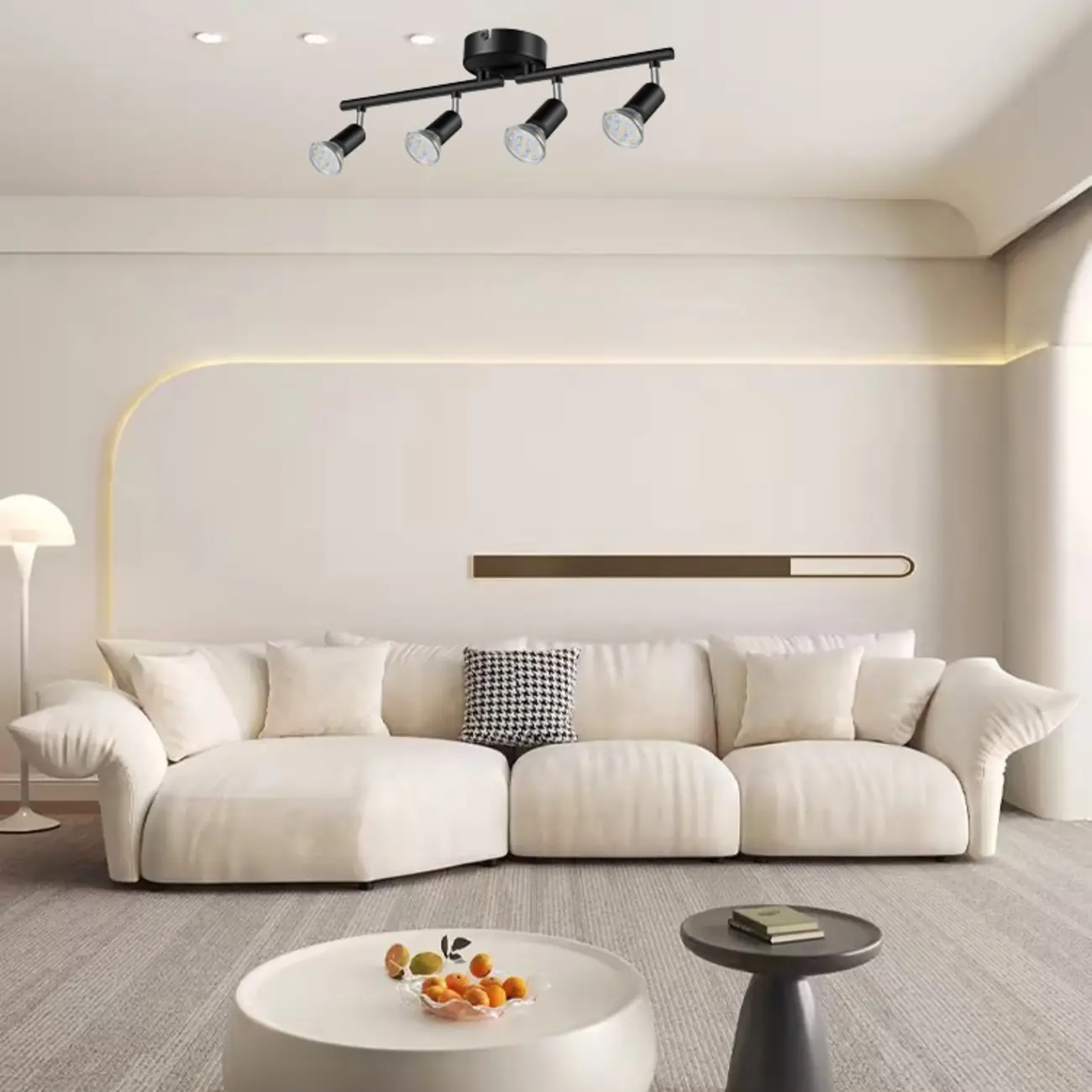 Adjustable Modern Chrome Semi Flush Mount Ceiling Track Light